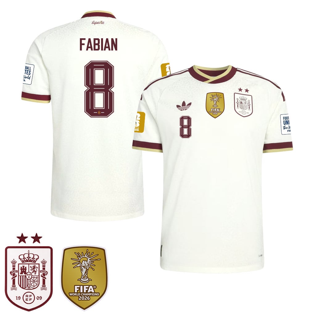 Spain 2026 Two-Star World Cup Champions Men's Away Jersey – Fabián Ruiz #8