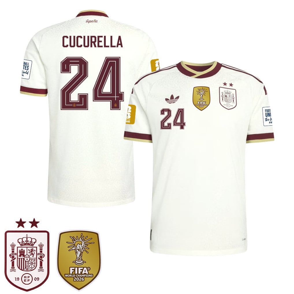 Spain 2026 Two-Star World Cup Champions Men's Away Jersey – Marc Cucurella #24