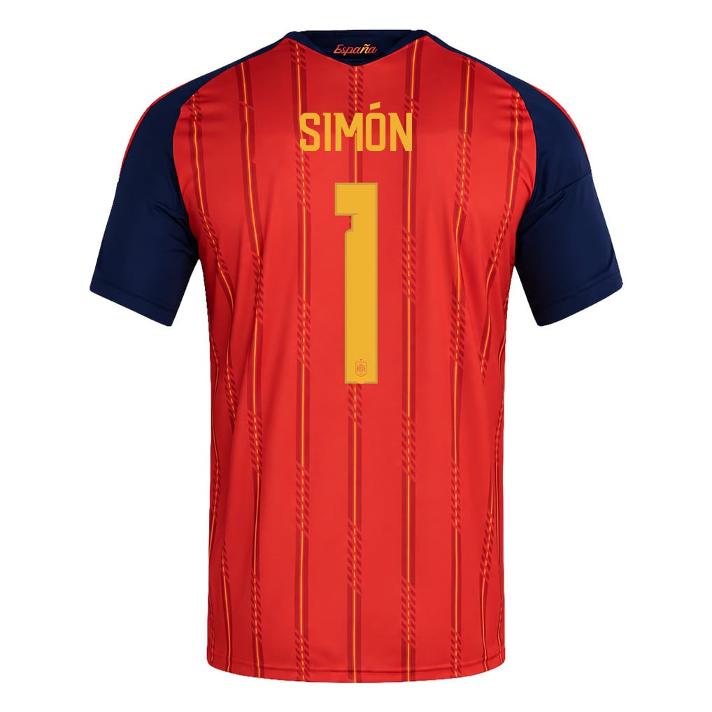 Spain 2026 Two-Star World Cup Champions Kids Home Jersey – Unai Simón #1