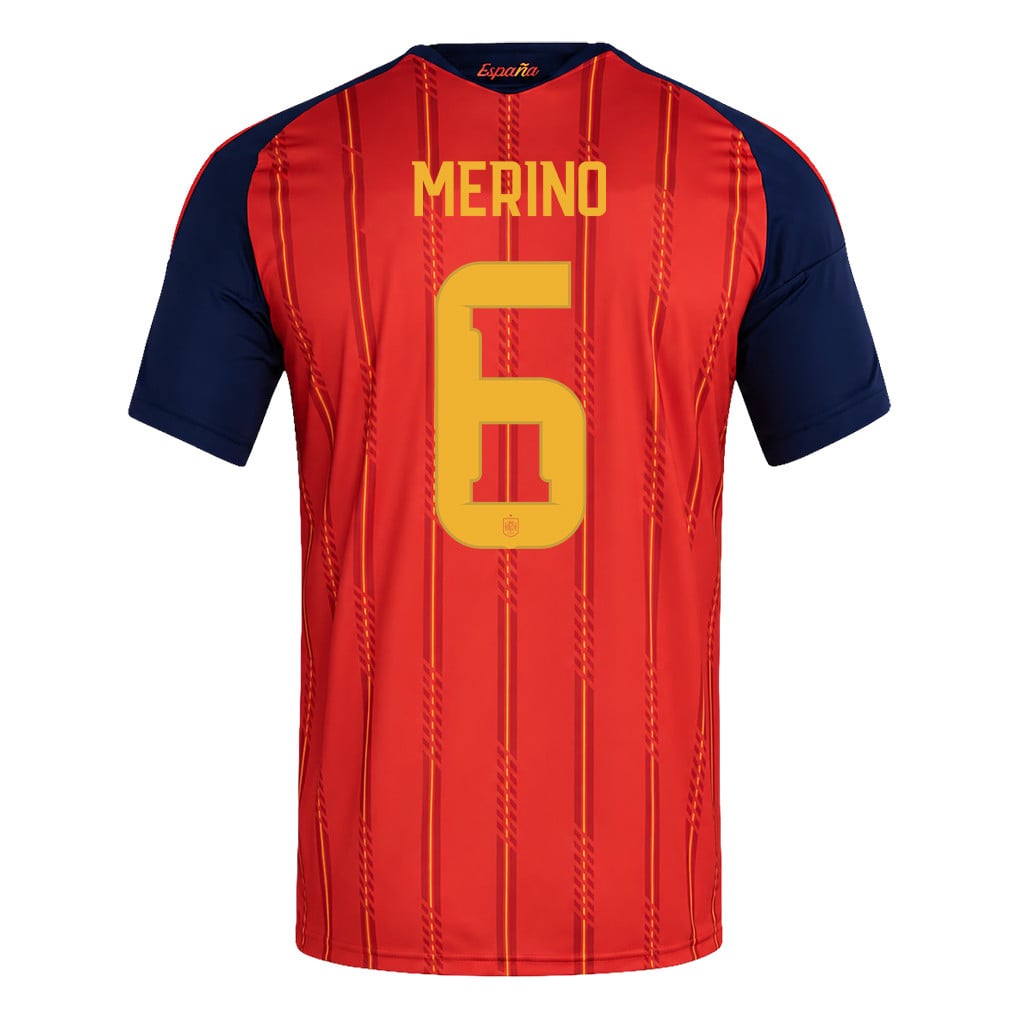 Spain 2026 Two-Star World Cup Champions Kids Home Jersey – Mikel Merino #6