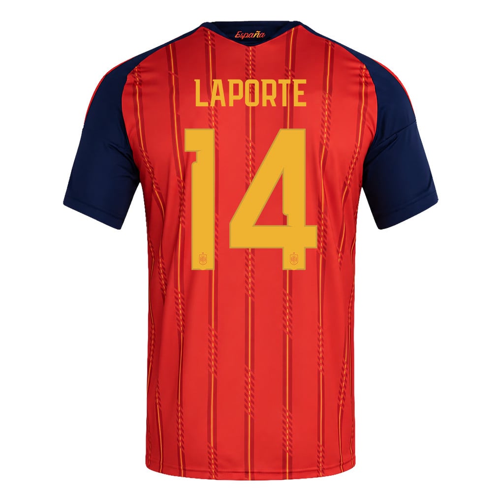 Spain 2026 Two-Star World Cup Champions Kids Home Jersey – Aymeric Laporte #14