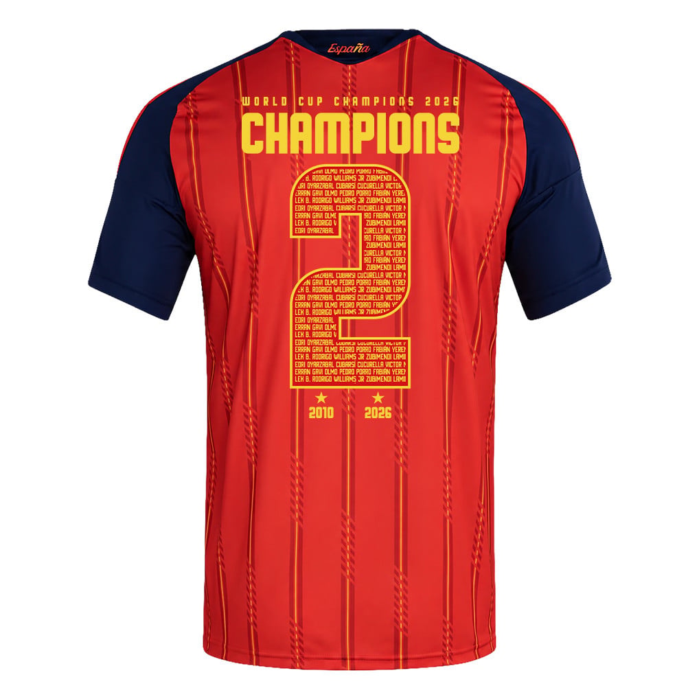 Spain 2026 Two-Star World Cup Champions Kids Home Jersey