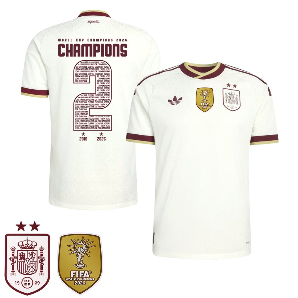 Spain 2026 Two-Star World Cup Champions Kids Away Jersey