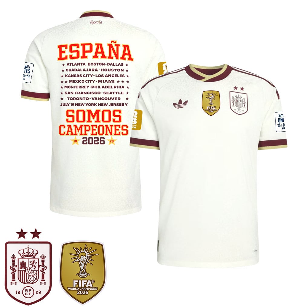 Spain 2026 Two-Star World Cup Spain We Are Champions Men's Away Jersey