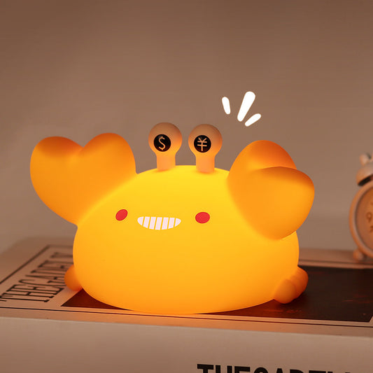 Crab Night Light LED Squishy Silicone Tap Lamp Best Gift for Baby & Girl