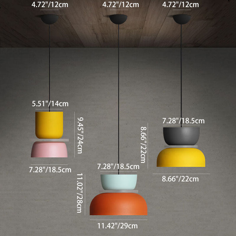 Nordic Zinc Alloy Dual-tone Dome Pendant Light LED 1-light