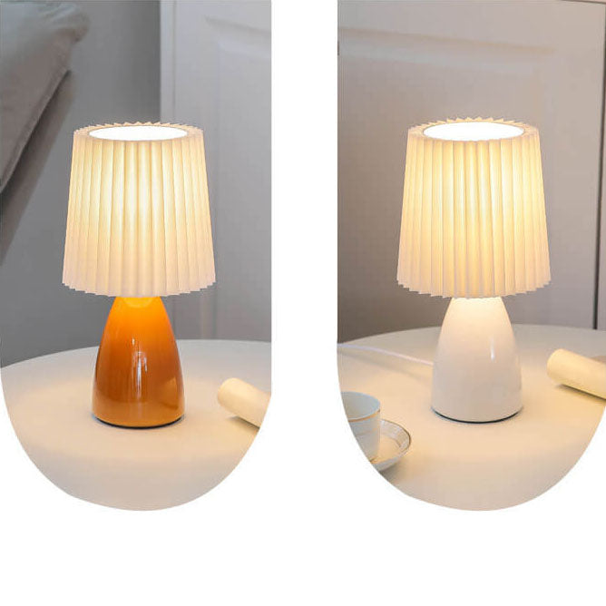 Nordic Glass Pleated Shade Table Lamp 1-Light