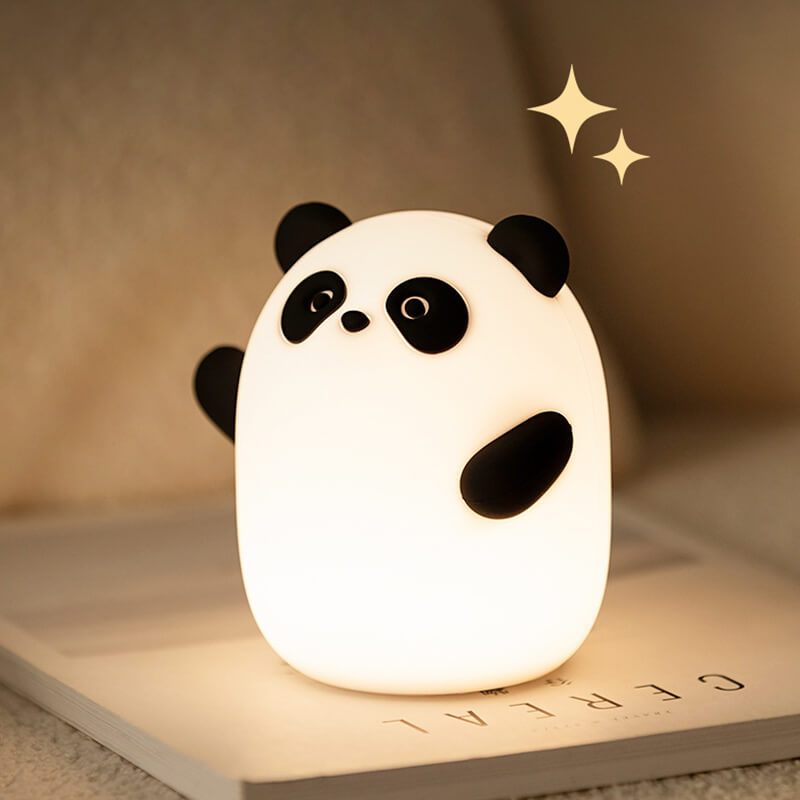 Lampada Notturna LED Panda Morbido per Regalo USB Ricaricabile 1200mAh