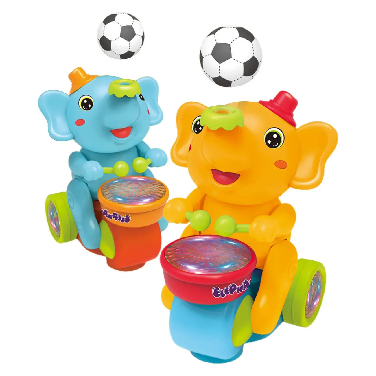 Giocattolo elefante musicale: ballo e tamburo