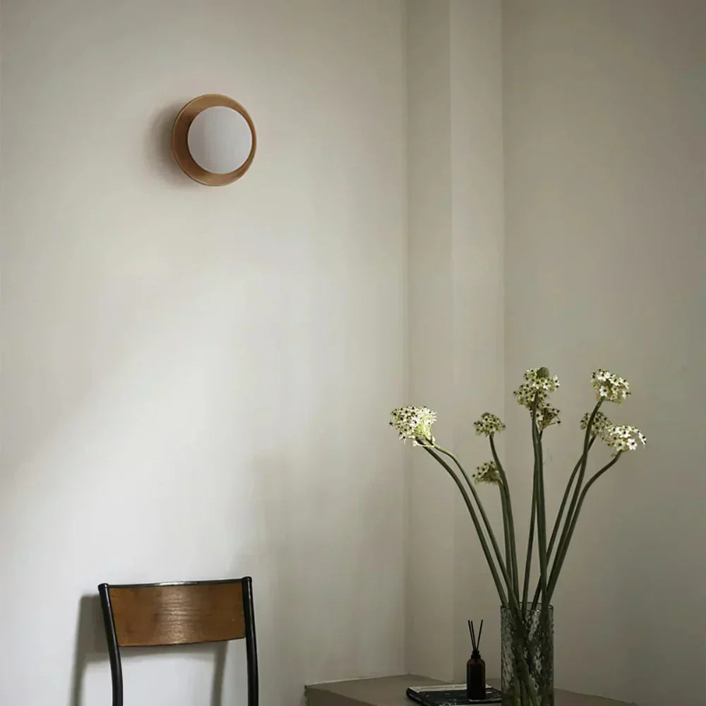 Nordic Wood Globe Wall Sconce LED 1-Light