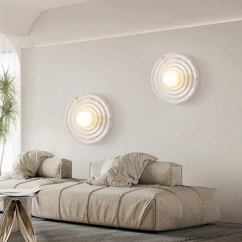 Modern Minimalist Resin Circular Wall Sconce G4 1-Light