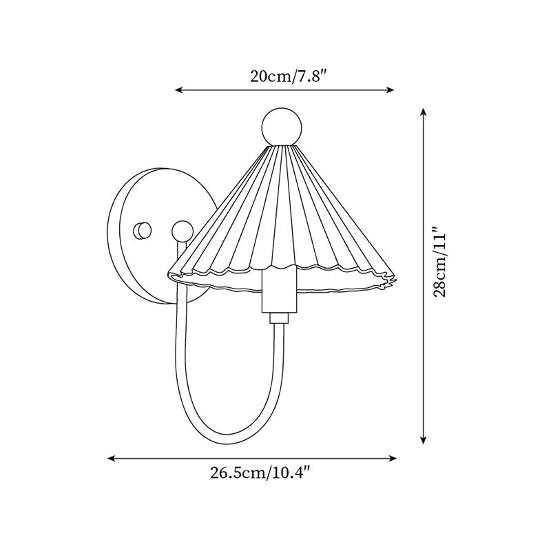 Retro Nordic Ceramic Pleated Wall Sconce LED 1-Light