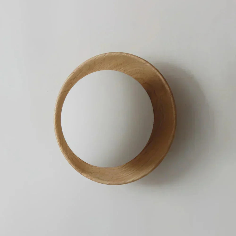Nordic Wood Globe Wall Sconce LED 1-Light