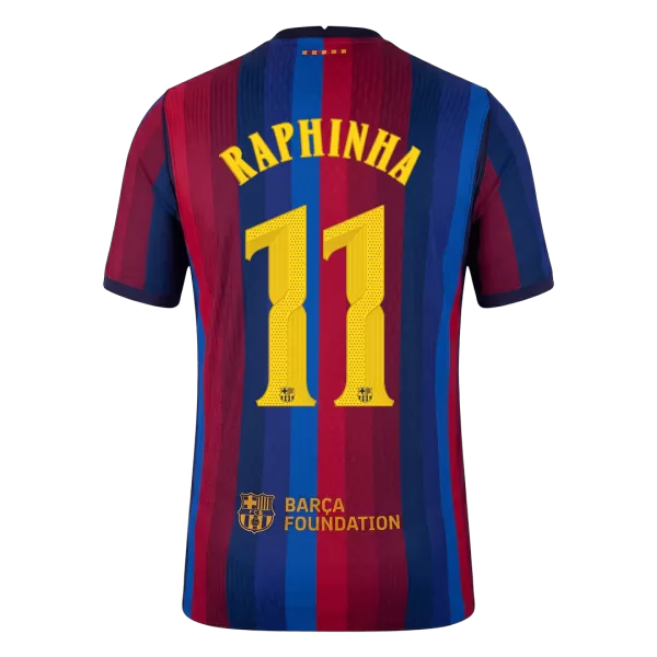 RAPHINHA #11 Barcelona Home Match Jersey Player Version 2026/27 - UCL Font - Image 1