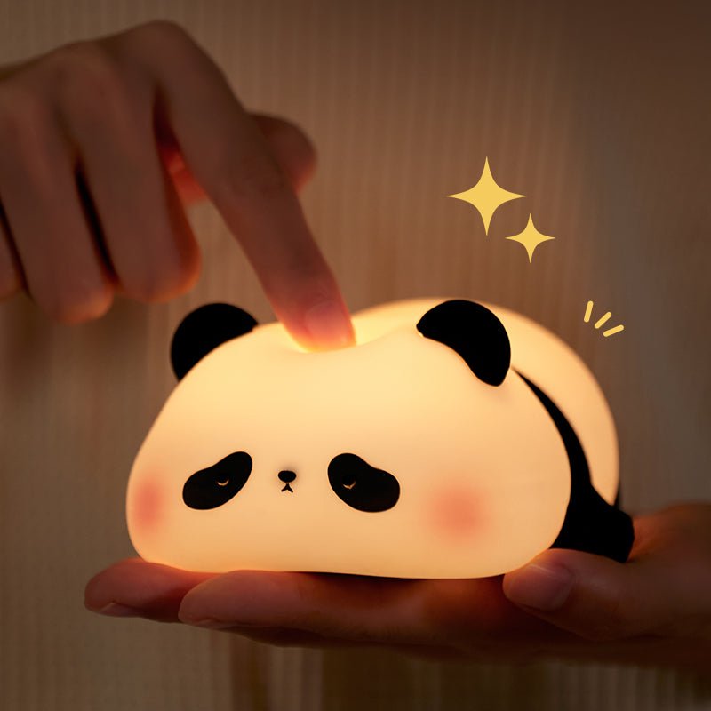 Luz nocturna LED de panda adorable de silicona suave con toque - Mejor regalo para bebé y niña