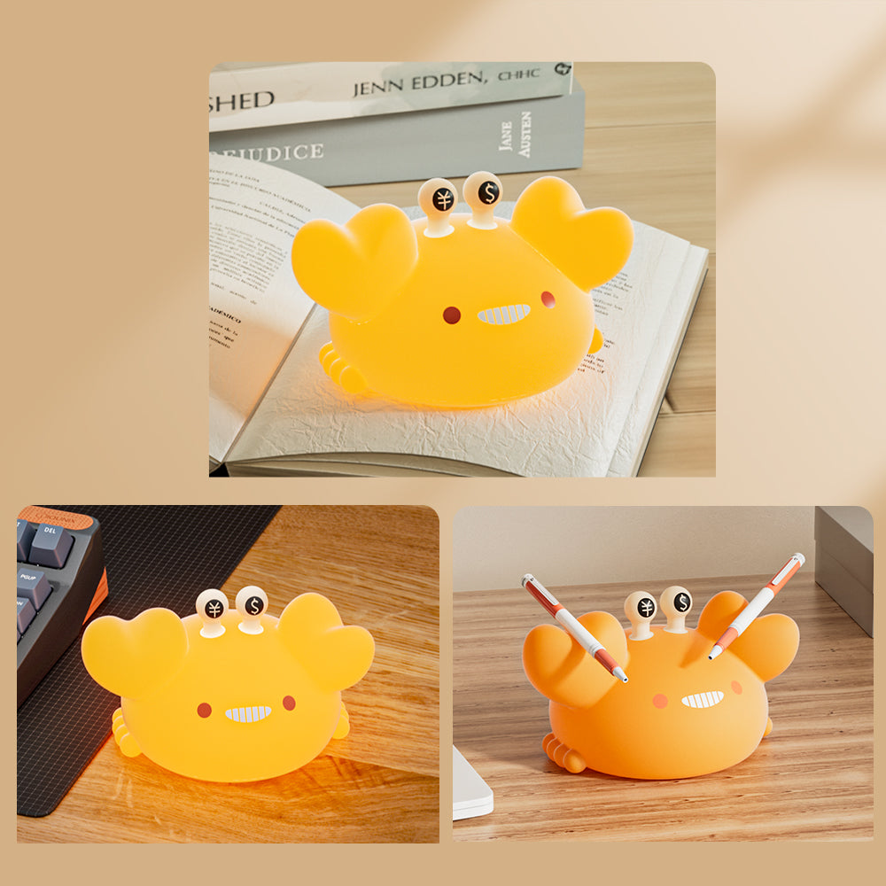 Lampada Notturna Granchio LED Morbido in Silicone Tap - Miglior Regalo per Bambini e Ragazze