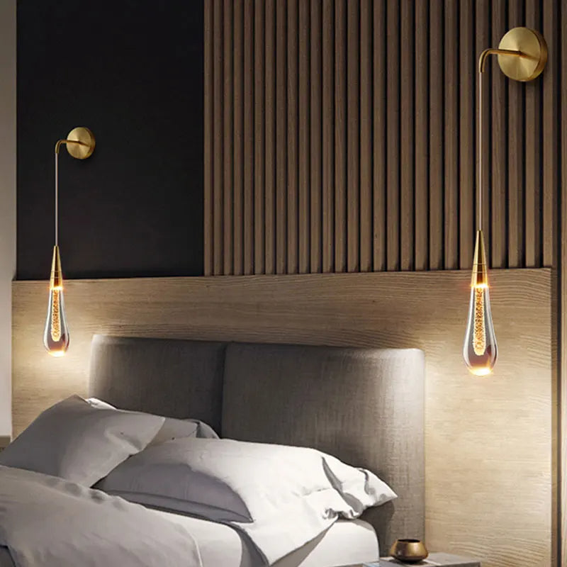 Modern Glass Raindrop LED Wall Sconce 1-Light