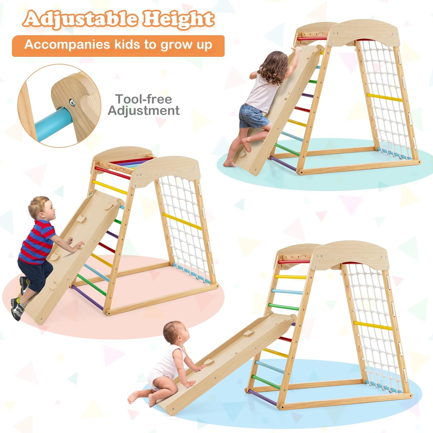 Torre de escalada Montessori con rampa