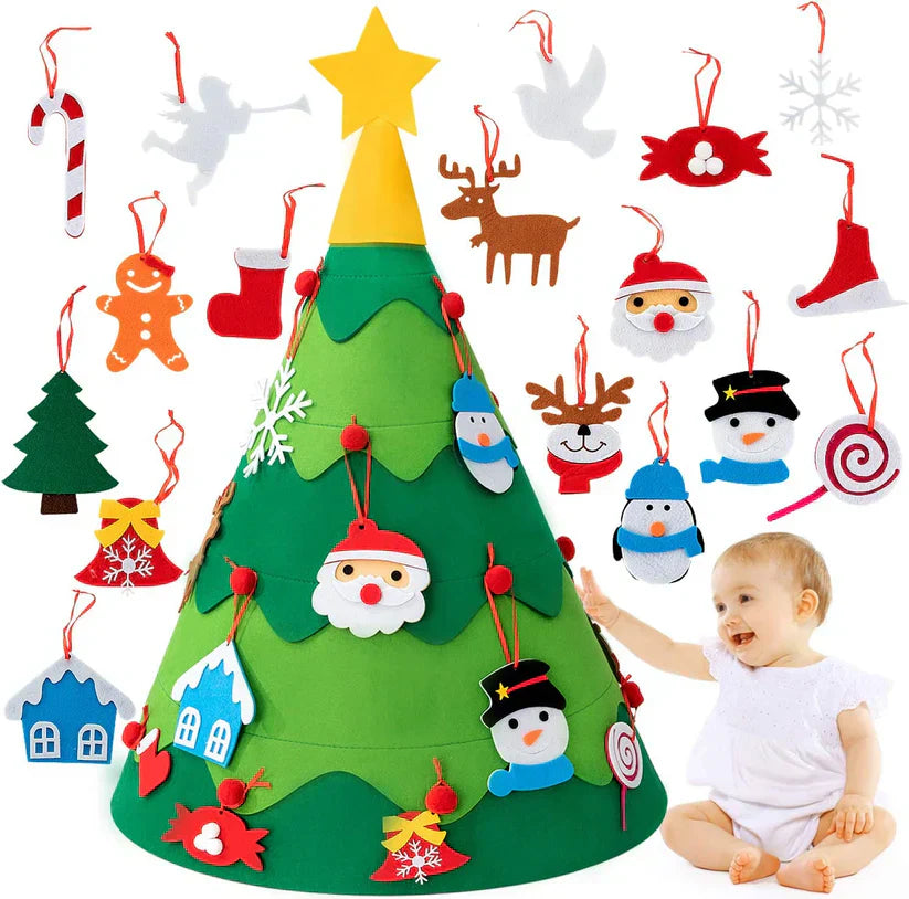 Albero di Natale Montessori 3D in Feltro Fai-da-Te