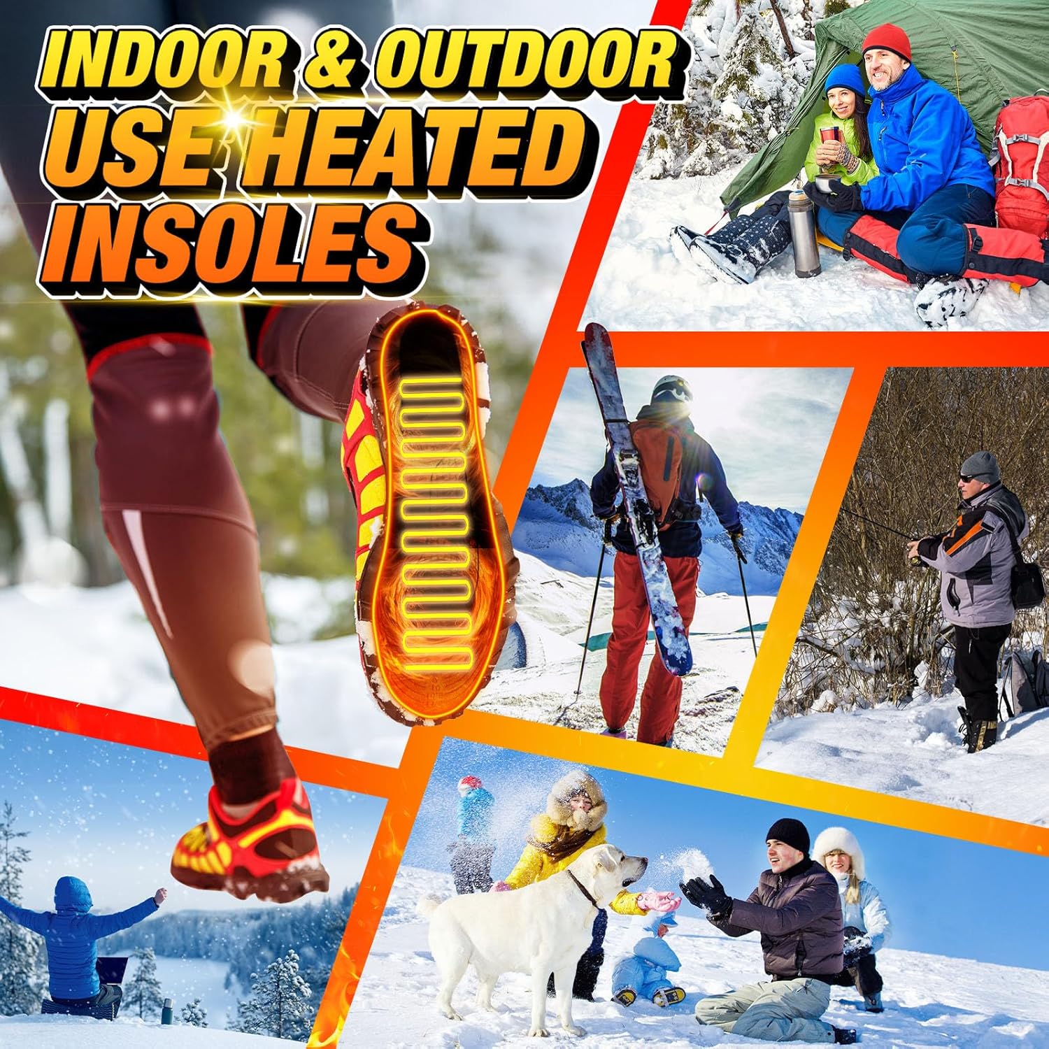 Rechargeable Heated Insoles Remote Control Foot Warmers