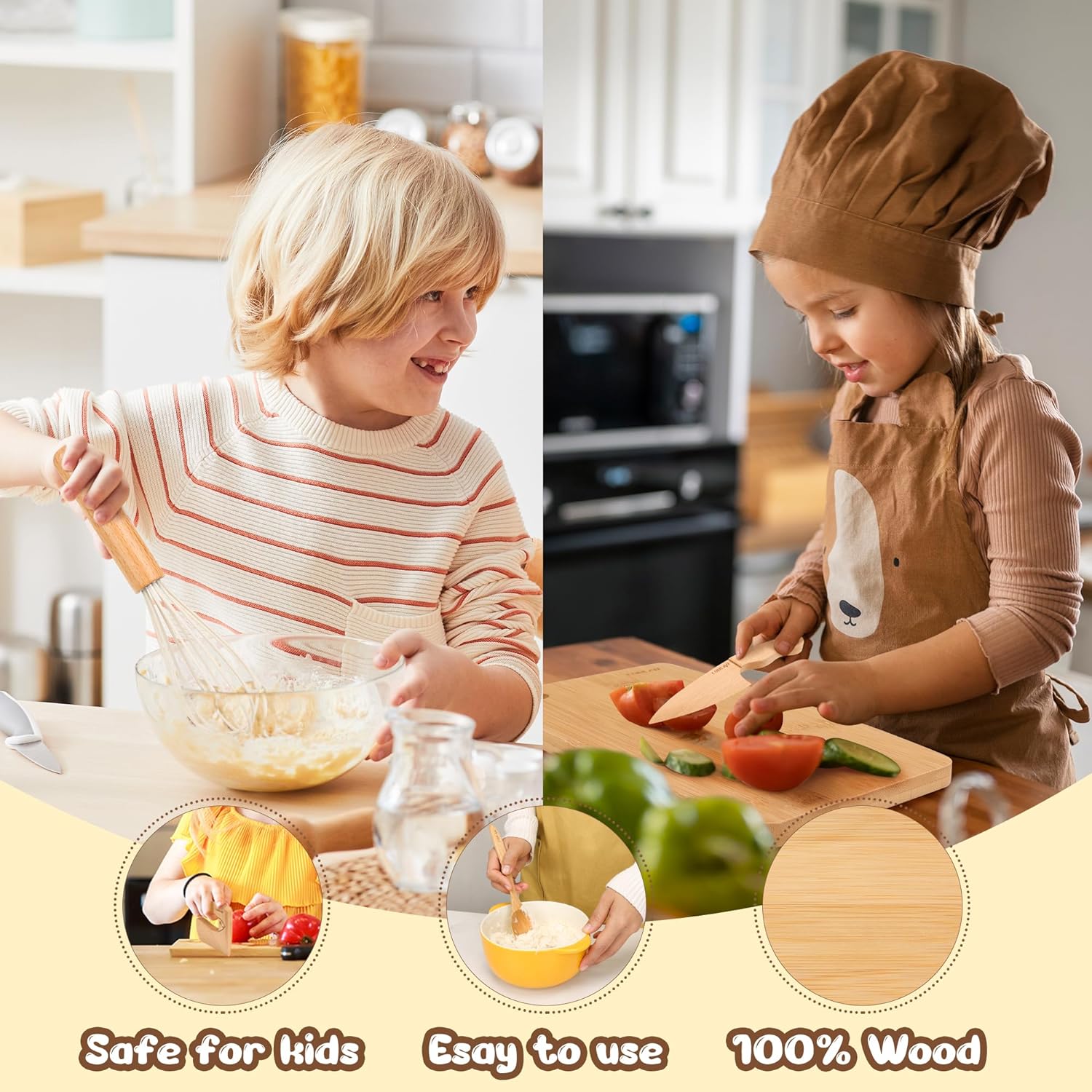 Set de cocina de madera para niños