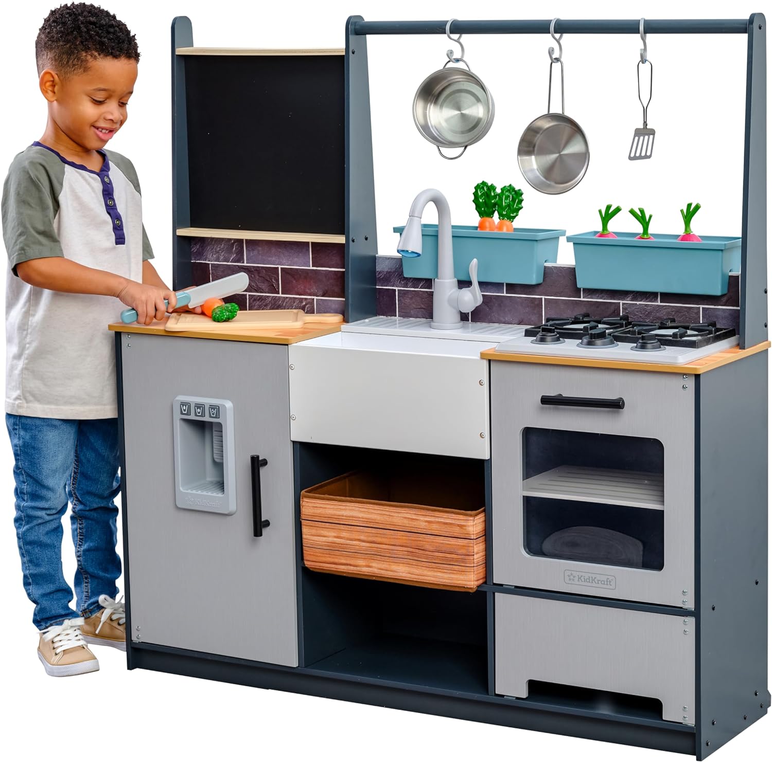 Cucina giocattolo in legno Montessori per bambini