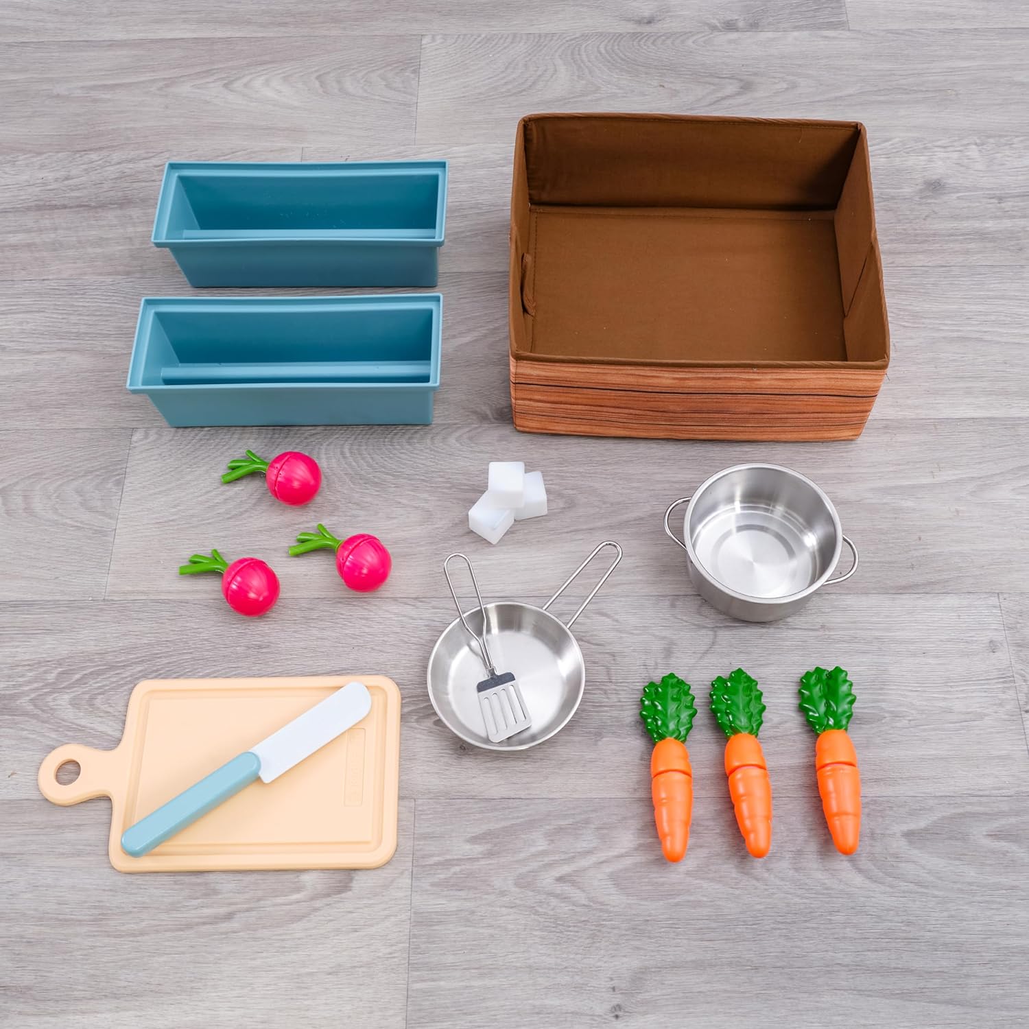 Cocina de juego de madera Montessori para niños