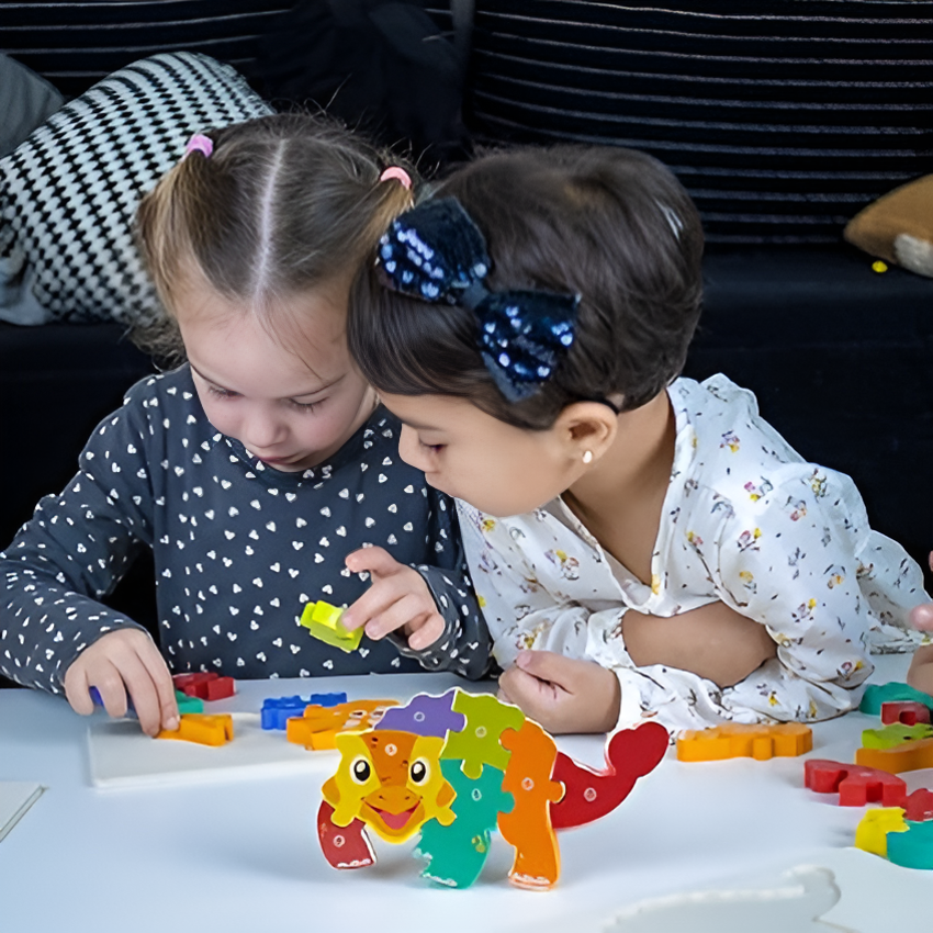 Rompecabezas 3D de Dinosaurio de Madera Montessori