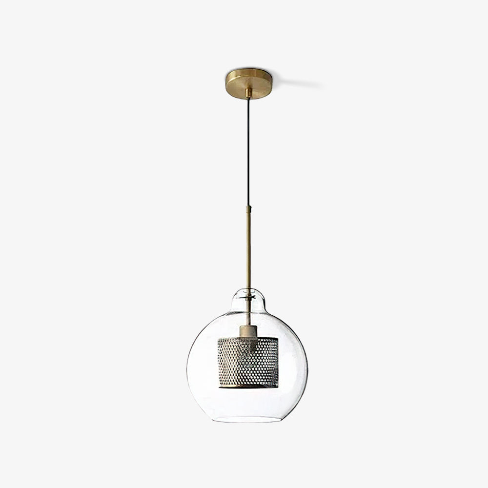 Modern Capsule Perforated Glass Pendant Light 1-Light
