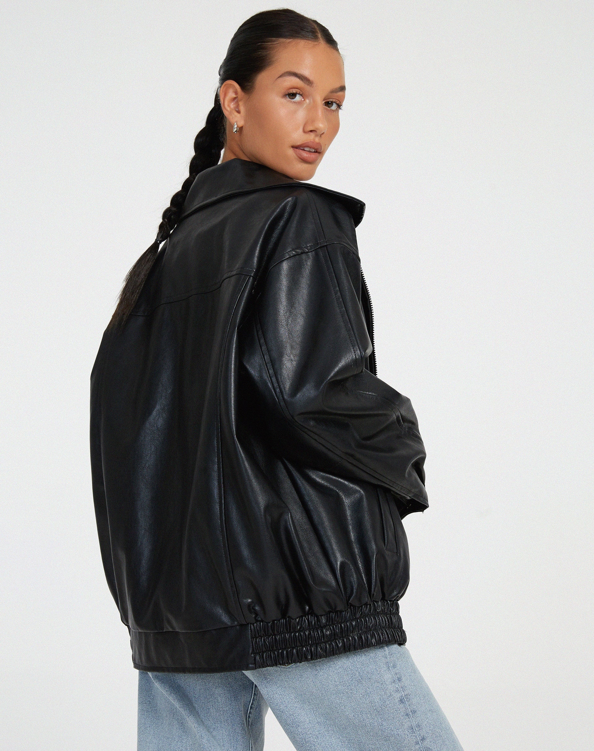 Puili | Loose Leather Jacket