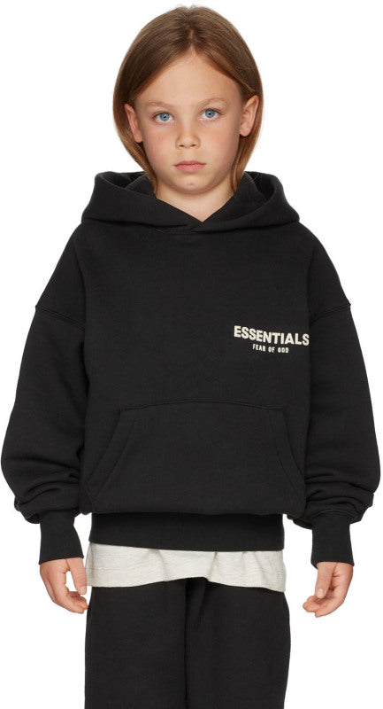 FEAR OF GOD ESSENTIALS HOODIE BLACK KIDS/JR SS22