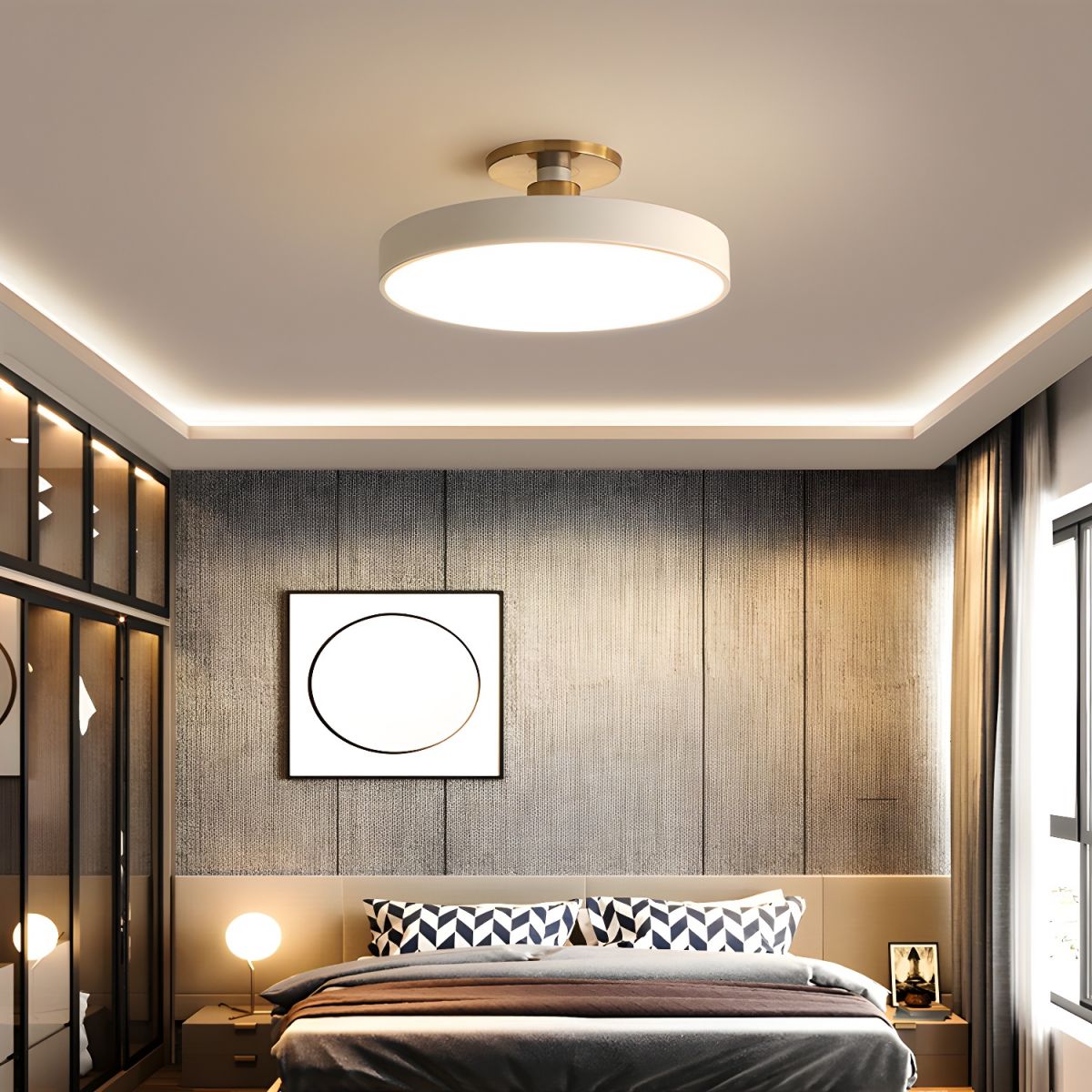Modern Round LED Flush Mount Ceiling Light 1-Light