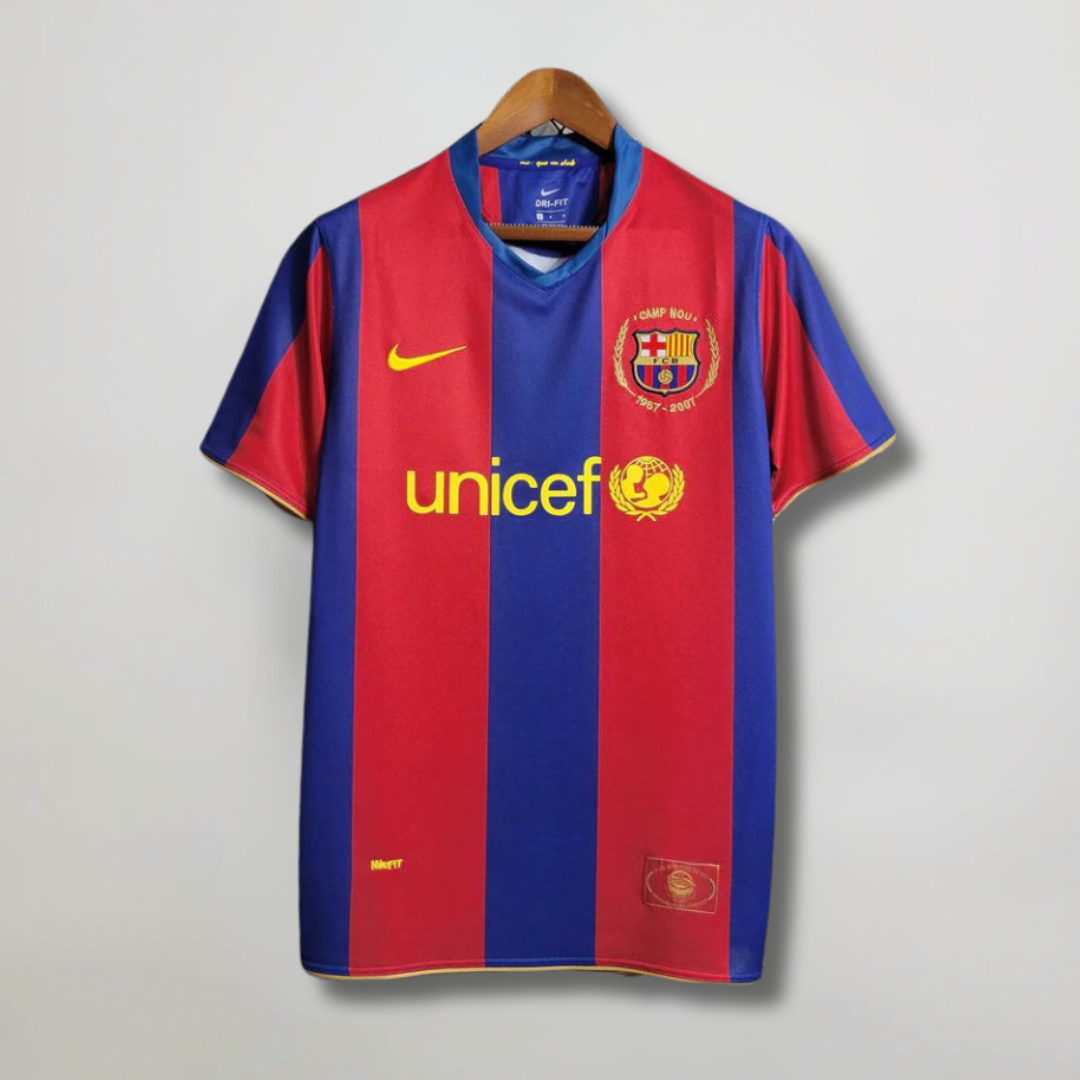 Ronaldinho Barcelona Home 50th Camp Nou 2007/08 Jersey