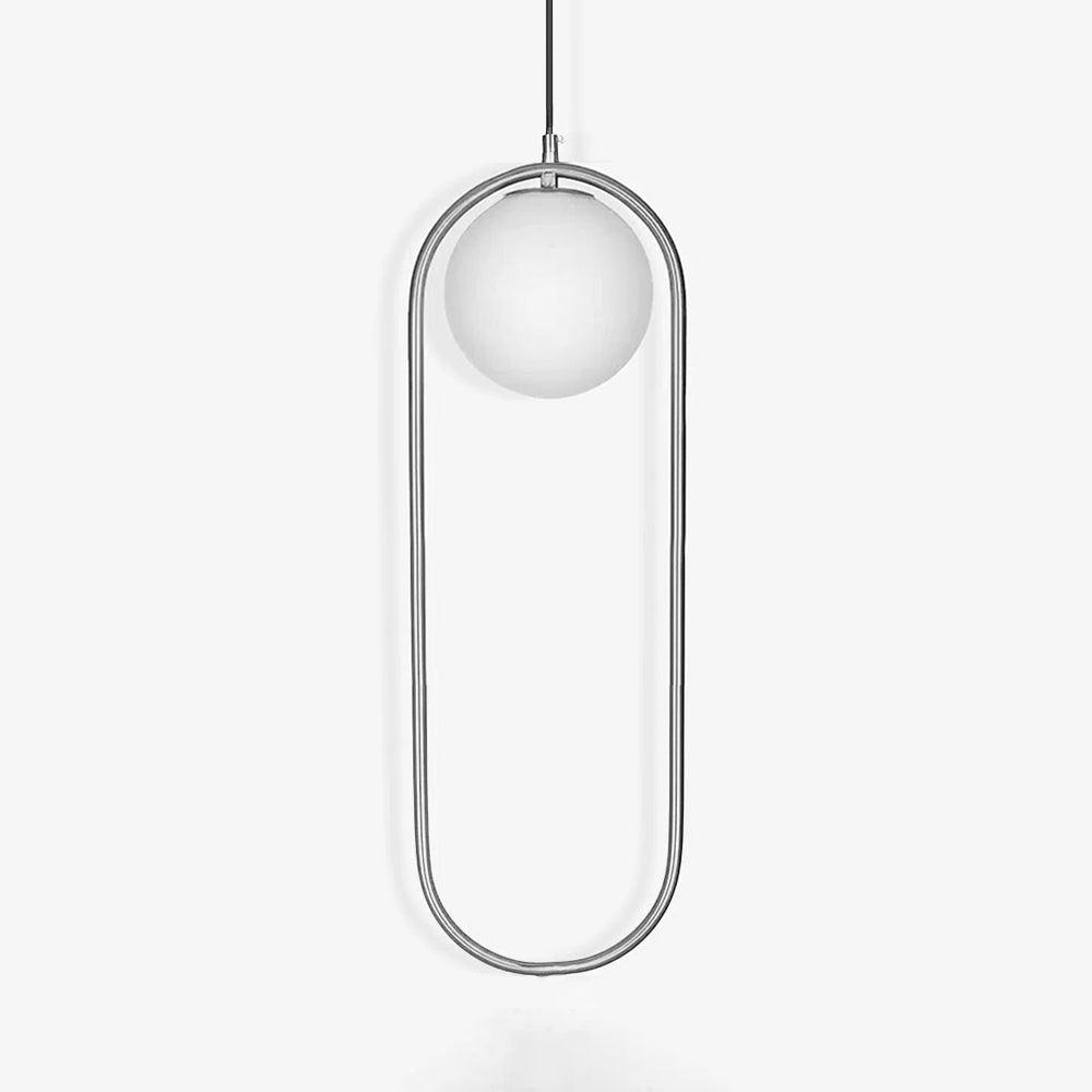Modern Brass Ring Globe Glass Pendant Light 1-Light