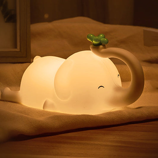 Squishy Silicone Flying Elephant LED Night Light - Perfect Gift for Kids & Girls