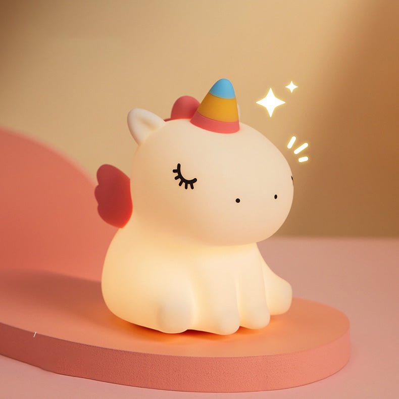 Lampada Notturna LED Tap Tap Unicorno Morbido Miglior Regalo per Bambini e Ragazze