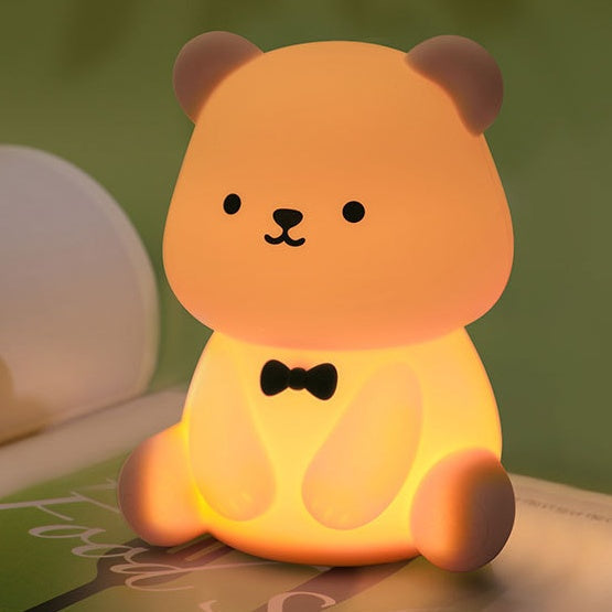 Squishy Silicone Teddy Bear LED Night Light - Perfect Gift for Kids & Girls