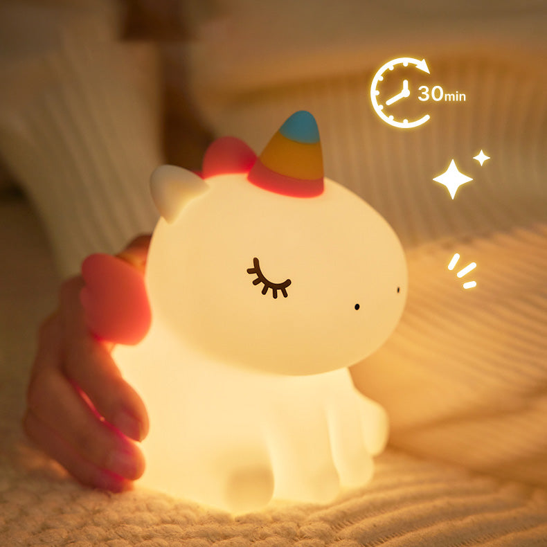 Lampada Notturna LED Tap Tap Unicorno Morbido Miglior Regalo per Bambini e Ragazze