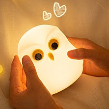 Lampada notturna LED civetta piccola in silicone morbido - Regalo perfetto per bambini e ragazze