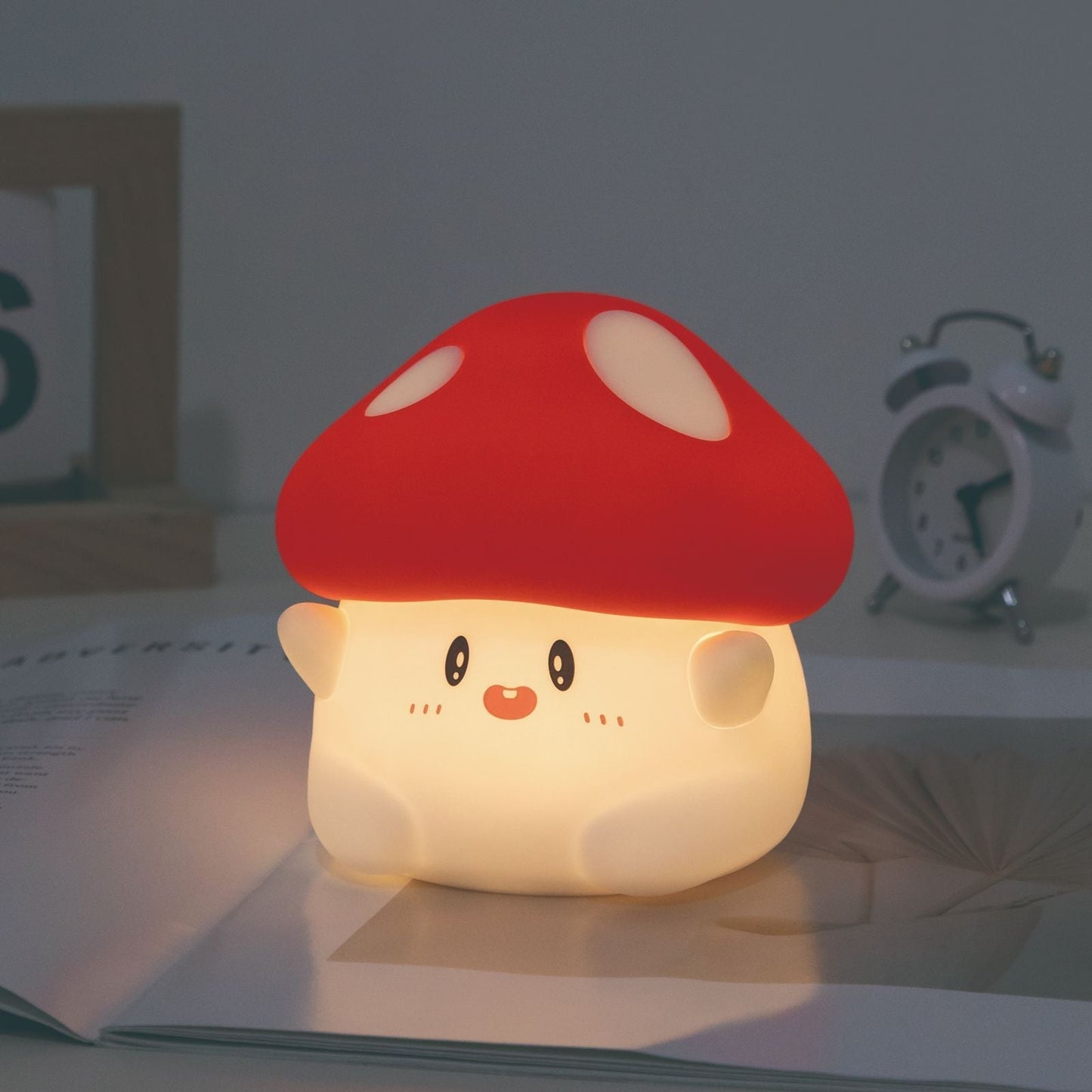 Squishy Silicone Adorable Mushroom LED Night Light - Perfect Gift for Kids & Girls