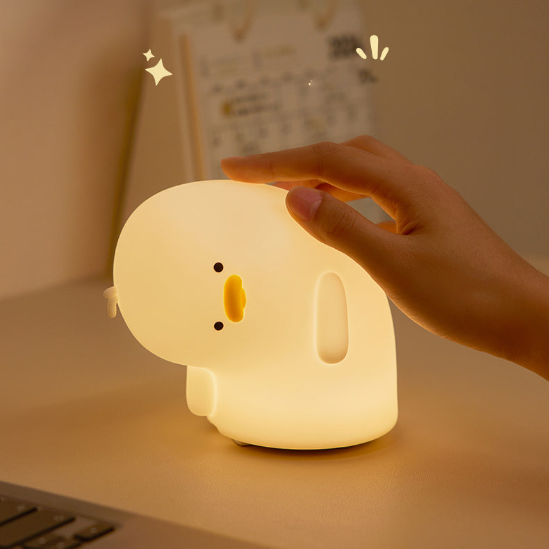 Lampada notturna LED anatra dal collo storto divertente e carina
