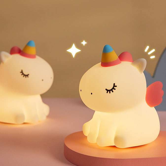Lampada Notturna LED Tap Tap Unicorno Morbido Miglior Regalo per Bambini e Ragazze