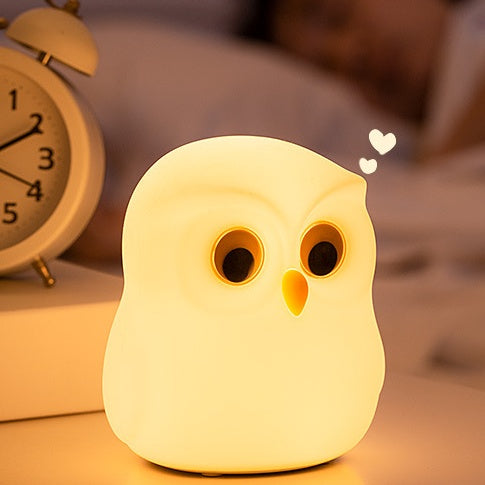 Squishy Siliconen Kleine Uil LED Nachtlampje - Perfect Cadeau voor Kinderen & Meisjes