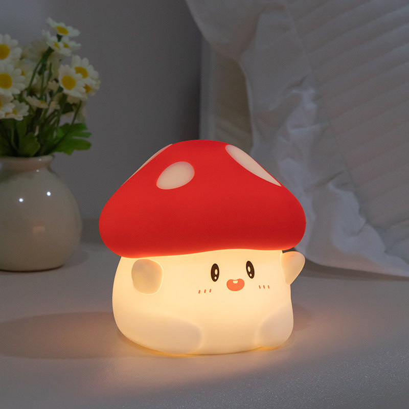 Lampada Notturna LED Funghetto Adorabile Morbido in Silicone - Regalo Perfetto per Bambini e Ragazze
