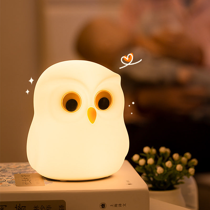 Lampada notturna LED civetta piccola in silicone morbido - Regalo perfetto per bambini e ragazze