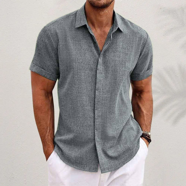 Oliver | short-sleeve shirt in cotton and linen
