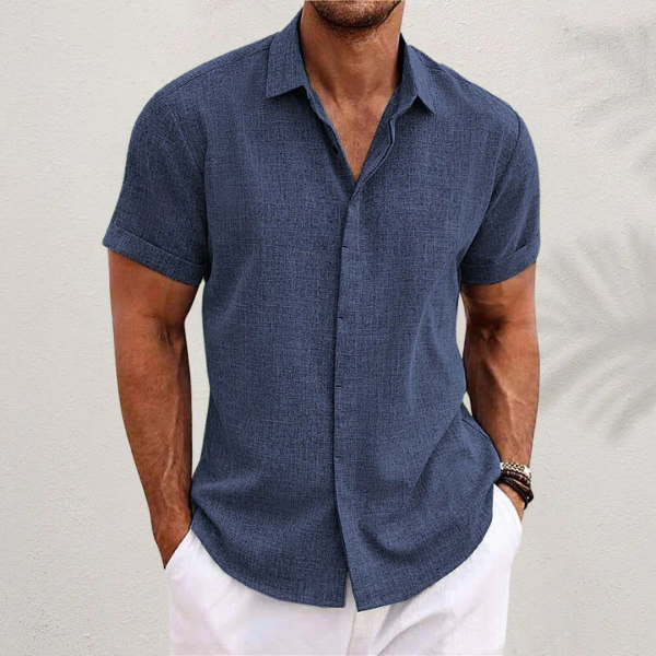 Oliver | short-sleeve shirt in cotton and linen