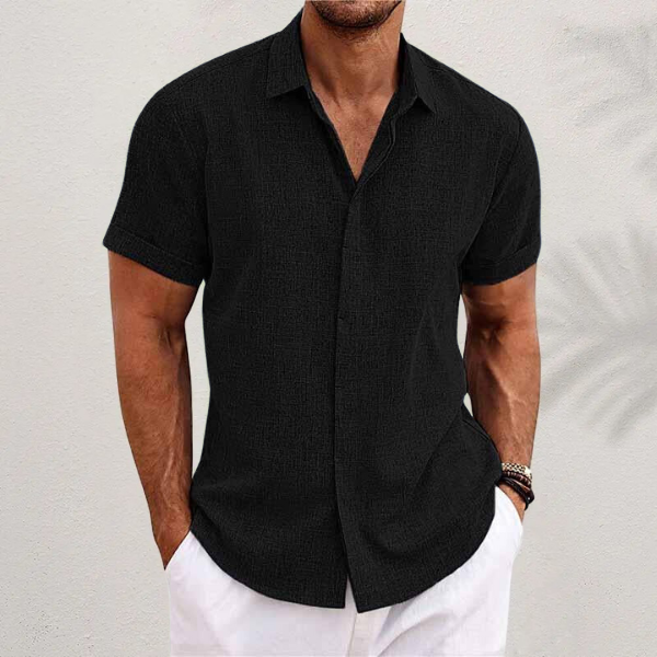 Oliver | short-sleeve shirt in cotton and linen