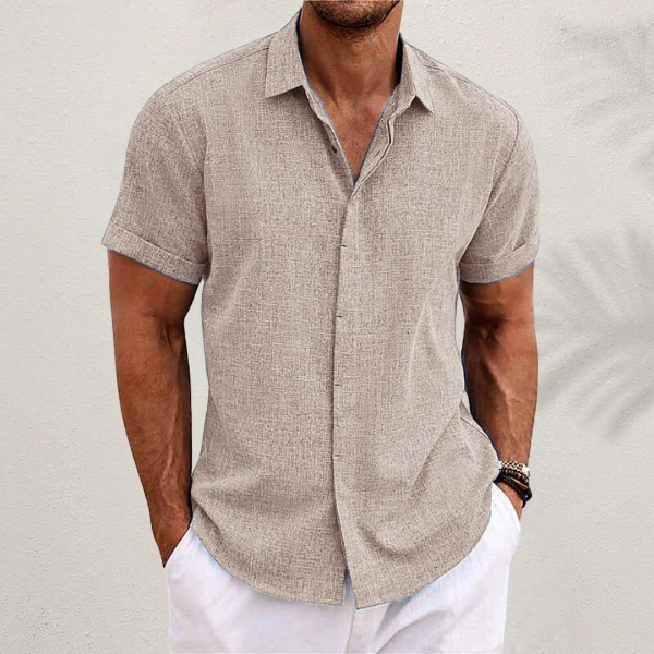 Oliver | short-sleeve shirt in cotton and linen