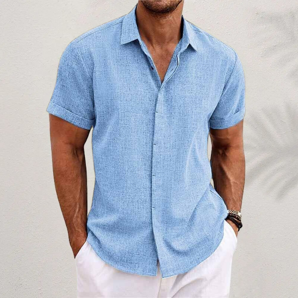 Oliver | short-sleeve shirt in cotton and linen